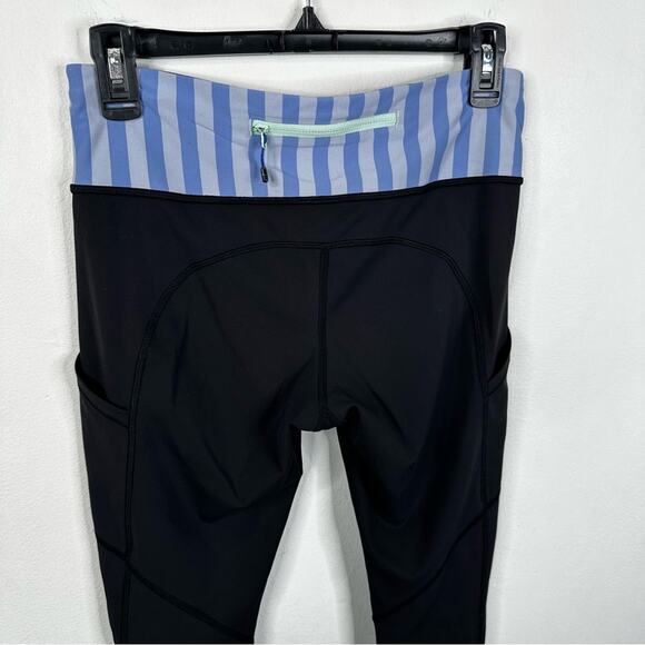 Lululemon Speed Tight Black Leggings Ruched Legs Pockets Size 6 - Picture 9 of 12